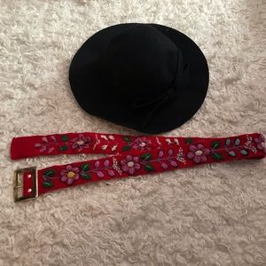 Boho Lot- hat, belt, cross body purse